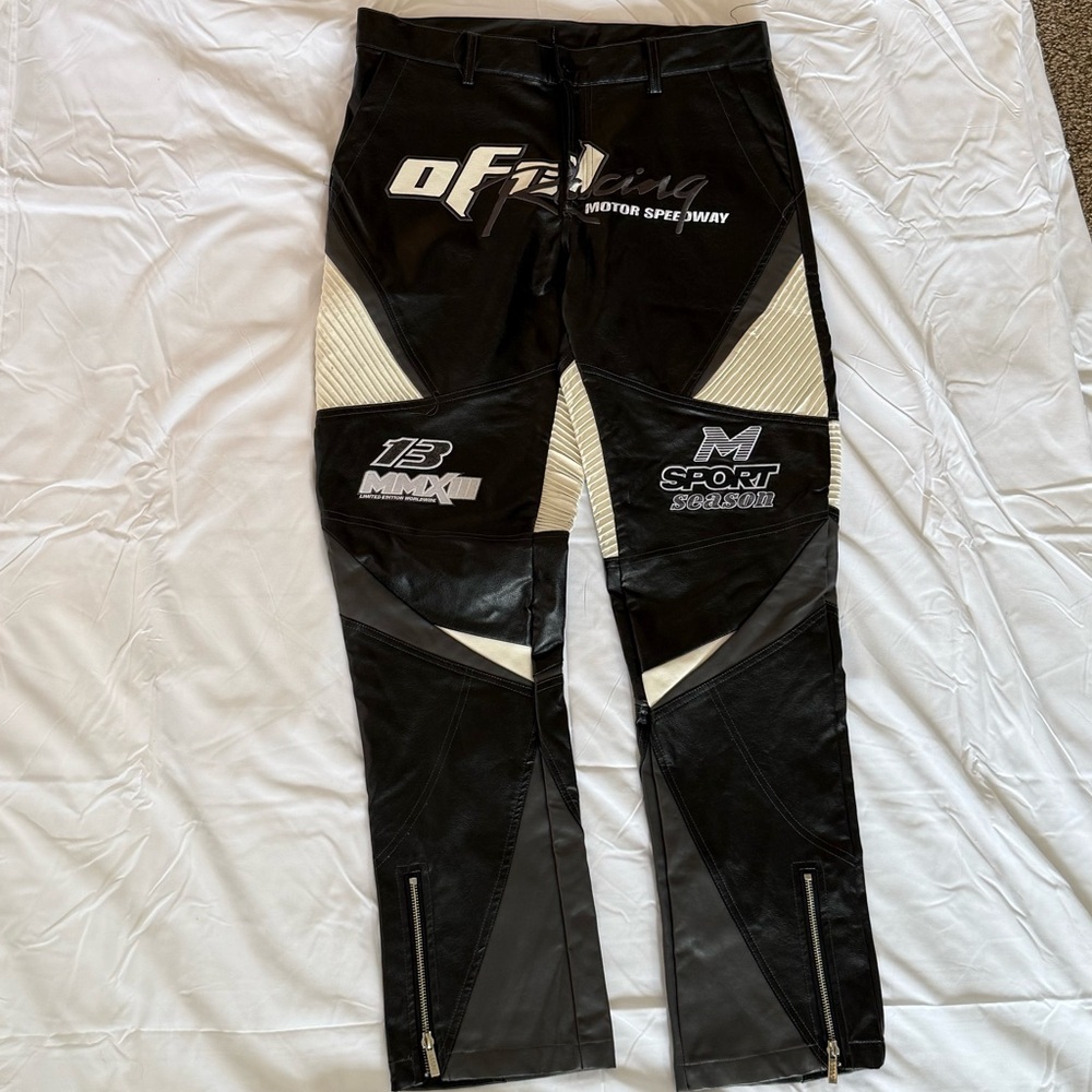 BooHooMan Racing Leather Pants